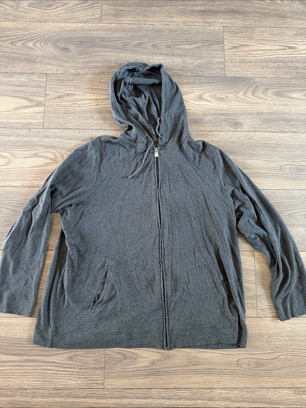 Fashion Bug Dark Gray Lightweight Hooded Zip Jacket